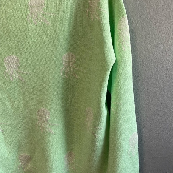 NWT Philosophy Republic Mint Green Jellyfish Print Jacquard Sweater. Size Large - Picture 4 of 8